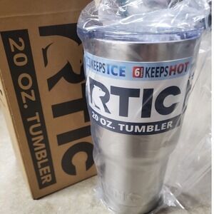 RTIC Tumbler Silver Stainless Steel Insulated Travel Mug Cup 20 oz